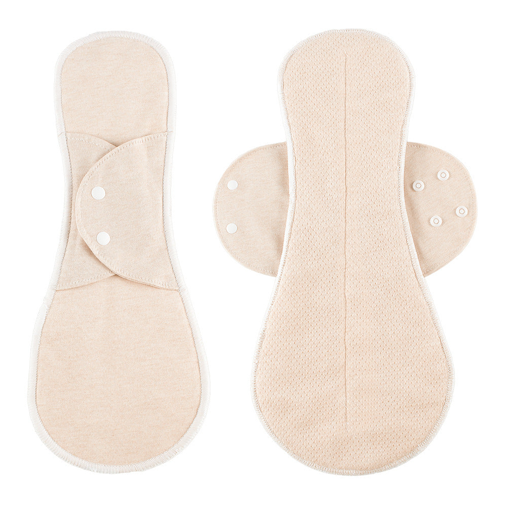 Solid Color Cotton Wing Stitching Washable Sanitary Pad 4 Leak-Proof Period Pad 3PCS