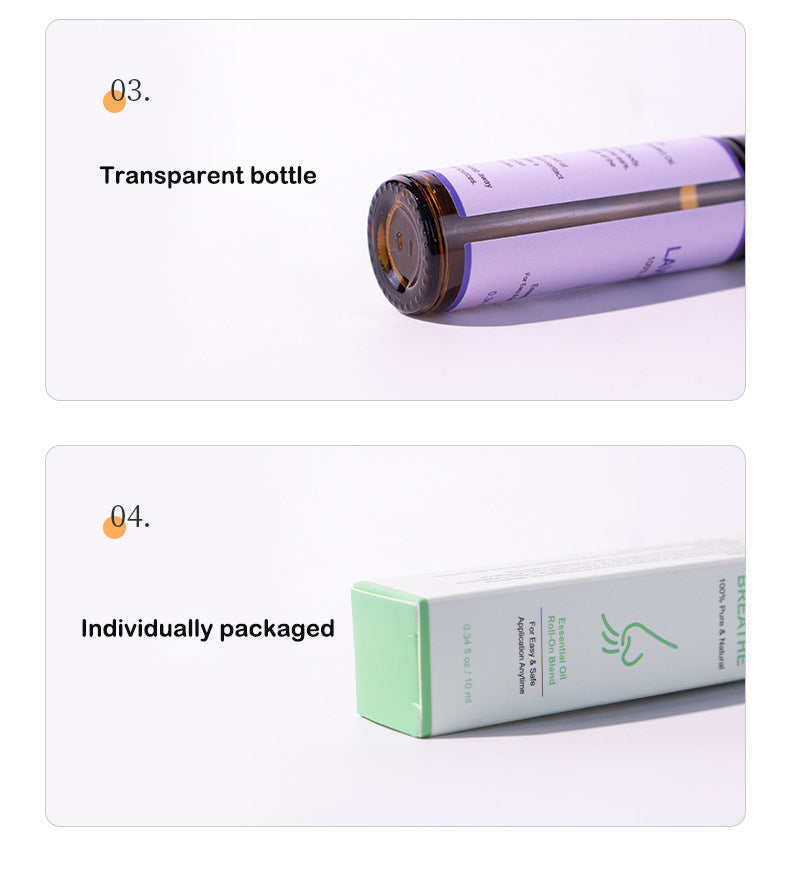 10ml *6 Massage Oils Roller Set, Natural Pre-diluted Essential Oils Roll