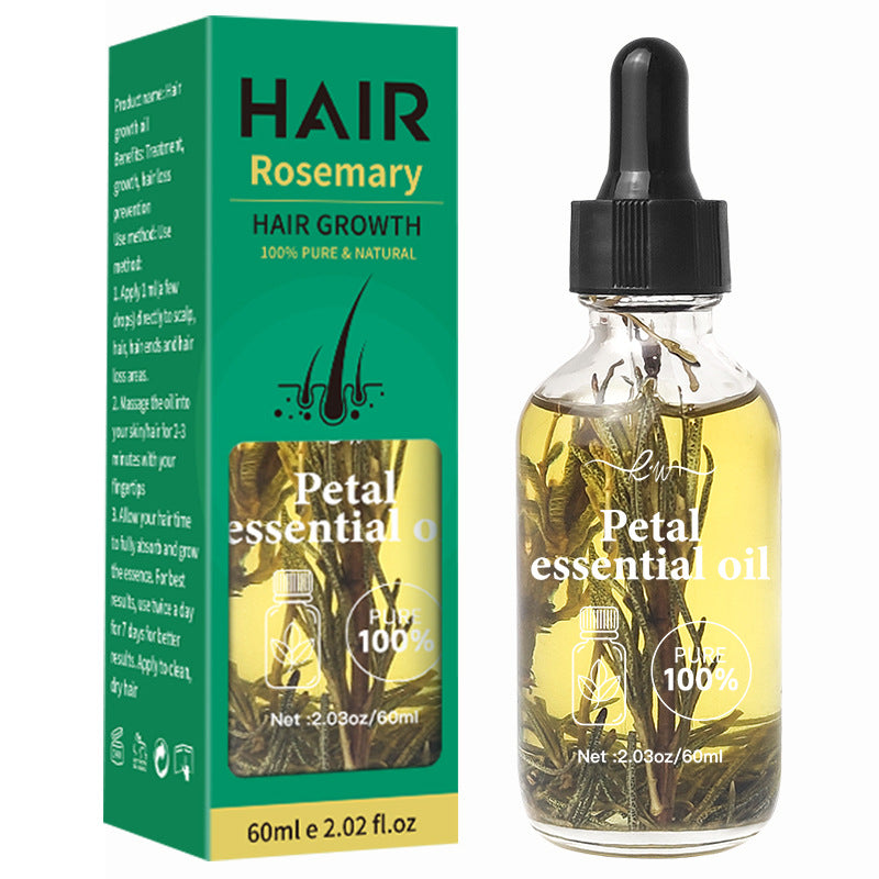 60ml * 3 Aceite esencial de romero para el cuidado del cabello, suaviza el cabello seco, hidrata con masajeador.