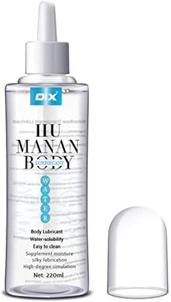 Body lubricant bottle with dropper labeled 'HU MANAN BODY' on a white background