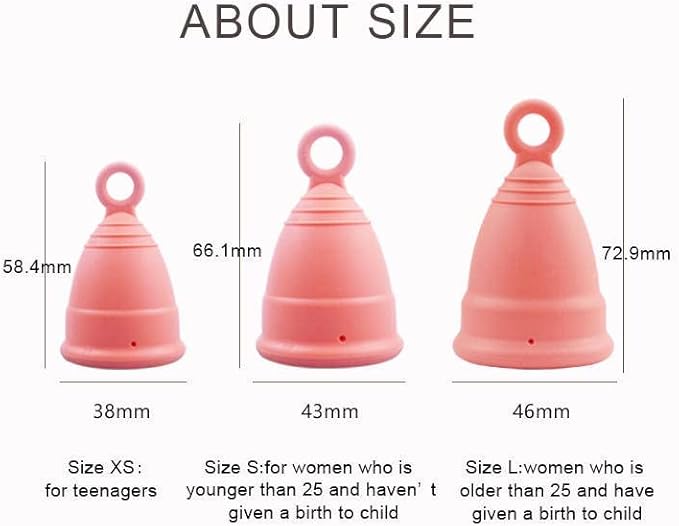 Reusable Eco Friendly Menstrual Ring Cup Medical Grade Silicone with safety bag 2PCS