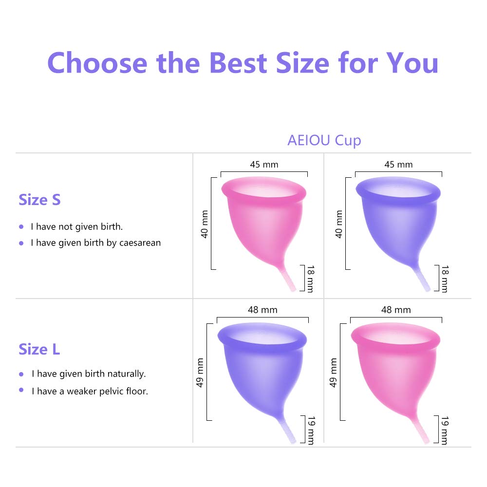 Menstrual cup fits the human body with medical silicone 2pack