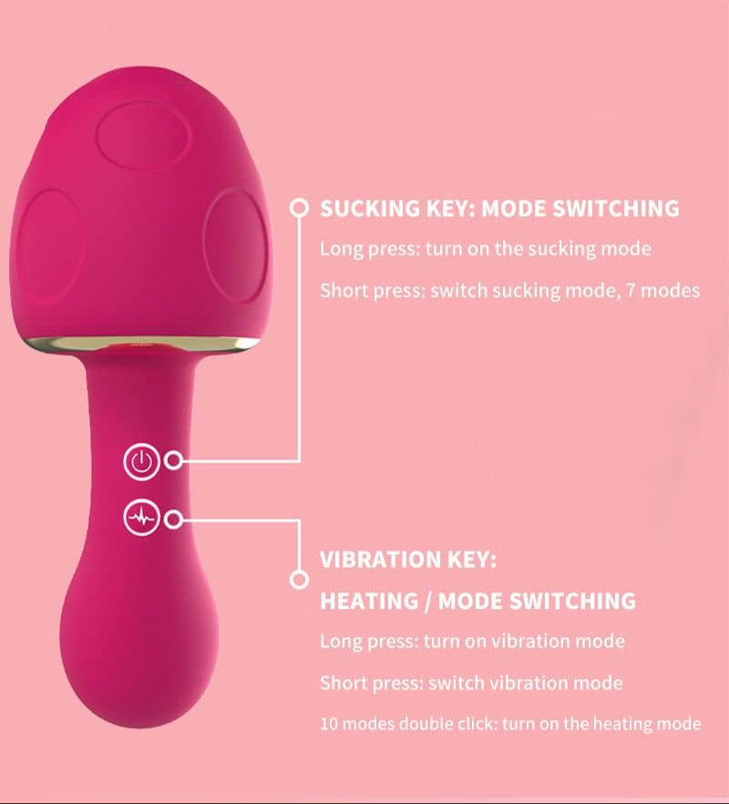 Pink handheld device with operating instructions on a pink background