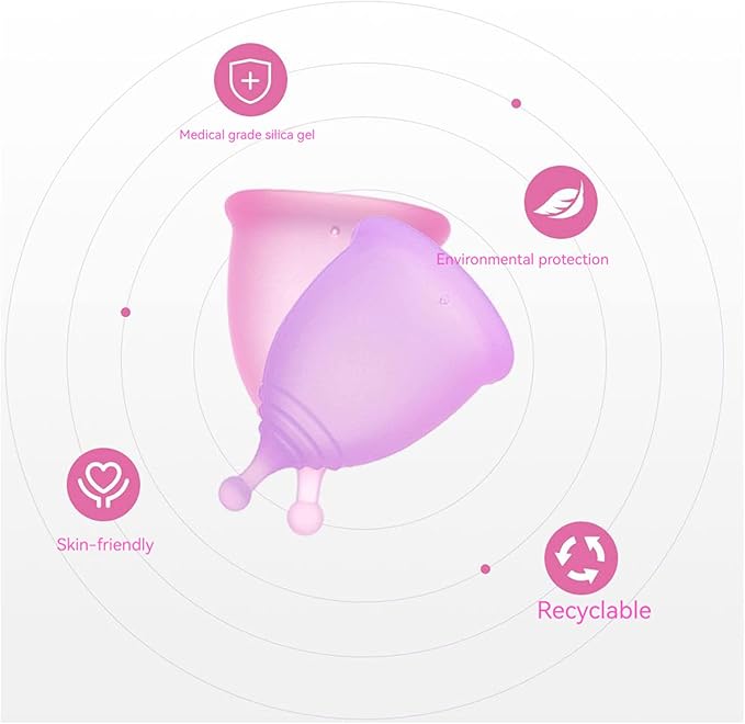 Silicone menstrual cup Period replacement sanitary napkin, high temperature + PP storage box