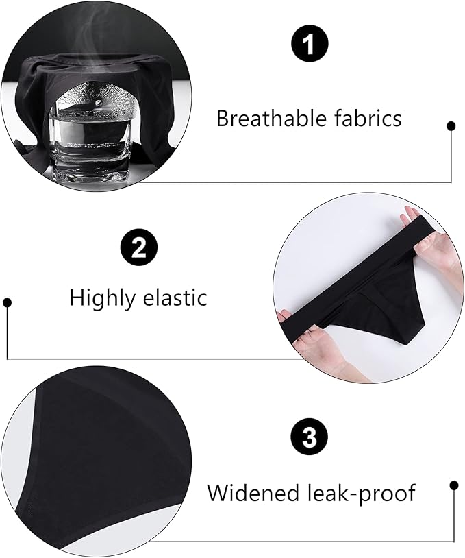 Menstrual underwear thong four-layer absorbent leak-proof Period underwear 5PCS Light Flows