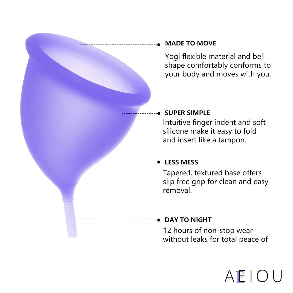 Menstrual cup fits the human body with medical silicone 2pack