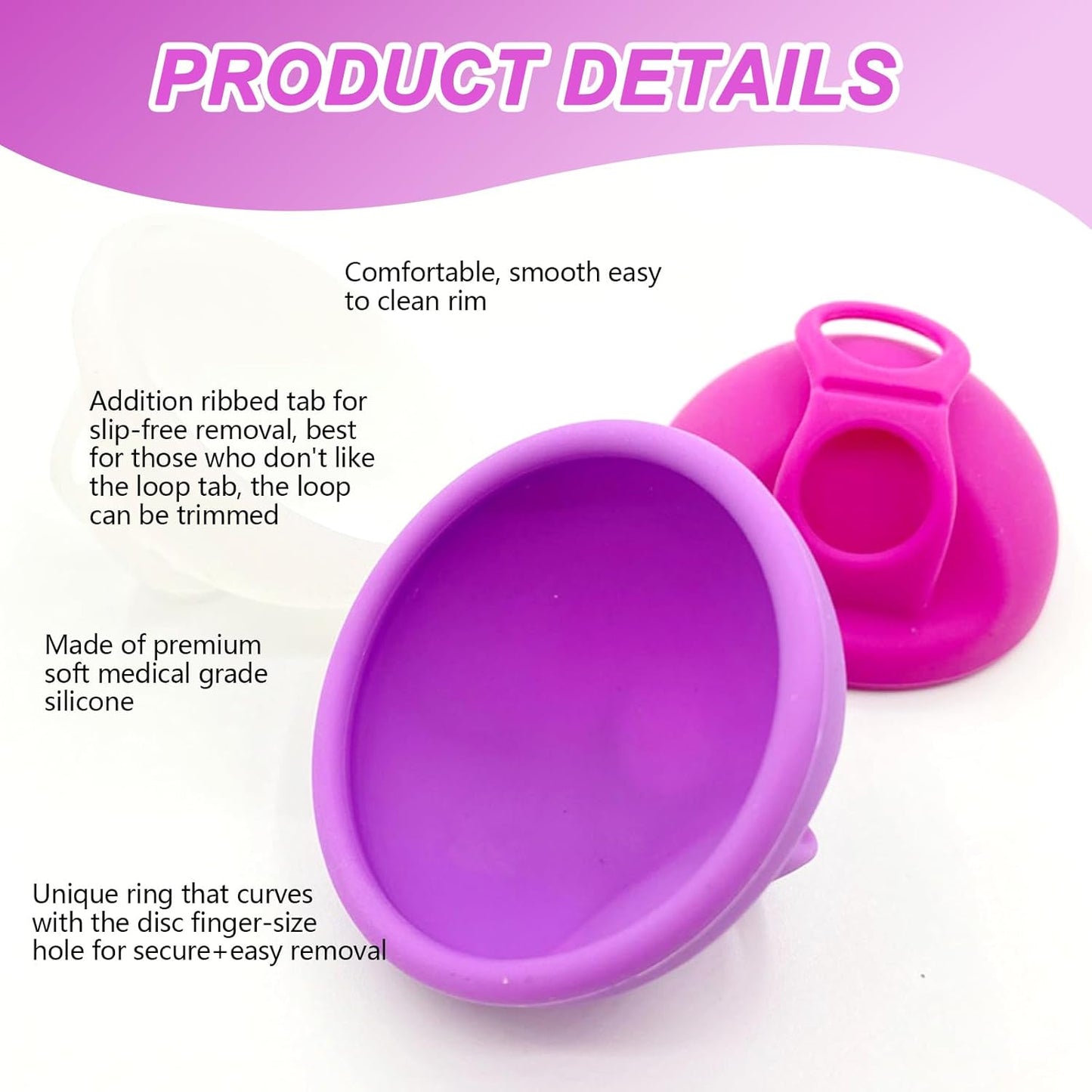 Silicone Period Disco Menstrual Disc Reusable Menstrual Disc 2PCS