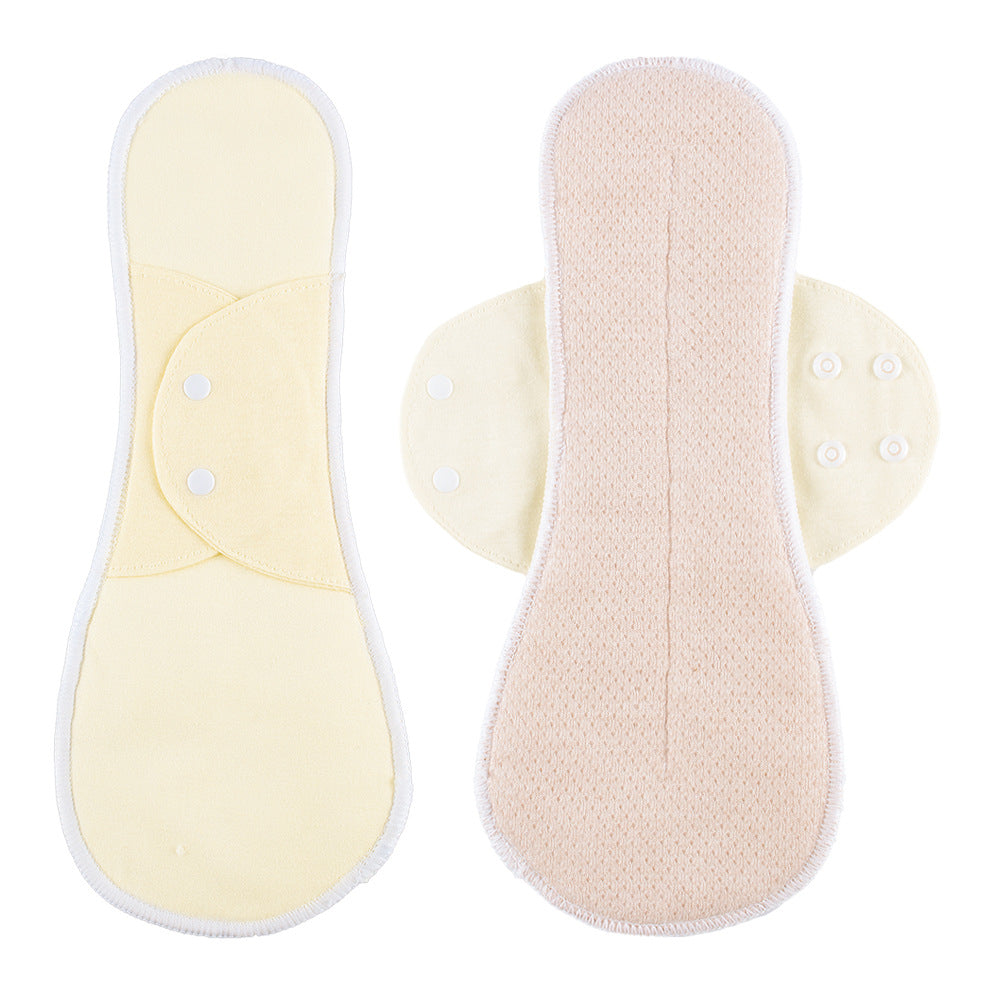 Solid Color Cotton Wing Stitching Washable Sanitary Pad 4 Leak-Proof Period Pad 3PCS