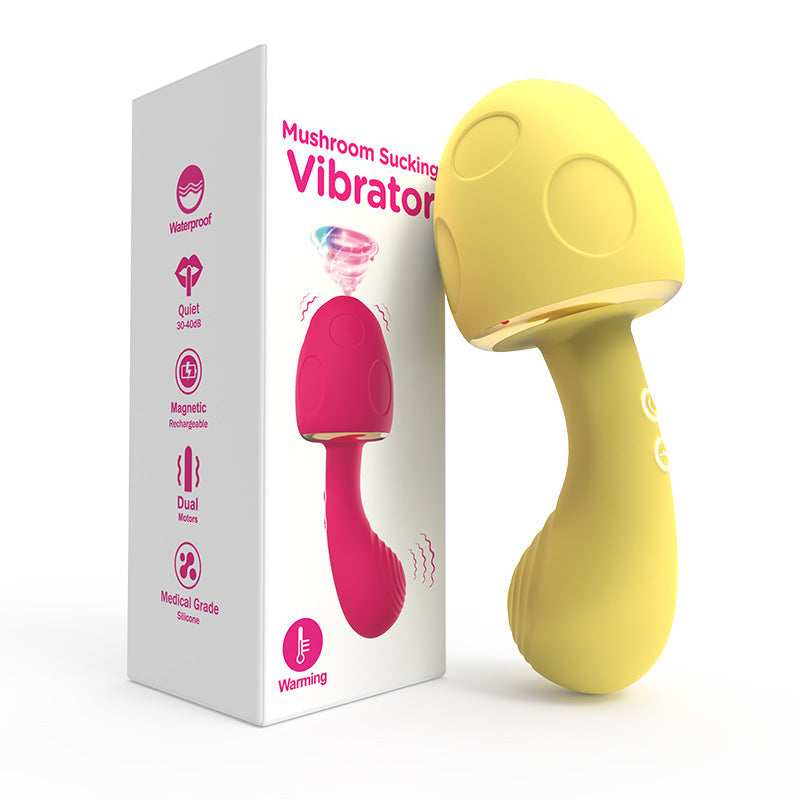 Portable Wellness Massager – Mushroom Shape, 10 Modes, Heating & Skin-Friendly Silicone