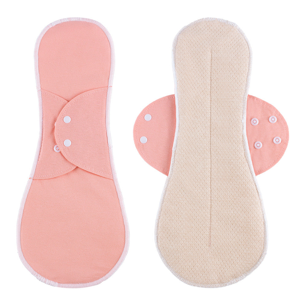 Solid Color Cotton Wing Stitching Washable Sanitary Pad 4 Leak-Proof Period Pad 3PCS