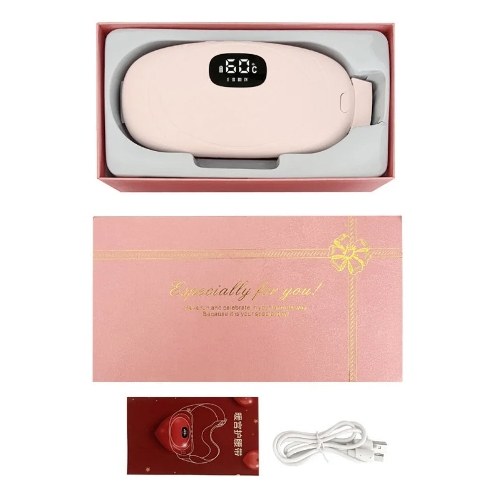 Deep Heating & Vibration Massage Belt - Relieve Period Cramps & Back Pain, Portable Waist Support