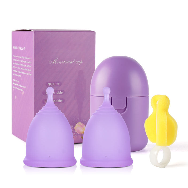 Silicone menstrual cup Period replacement sanitary napkin, high temperature + PP storage box