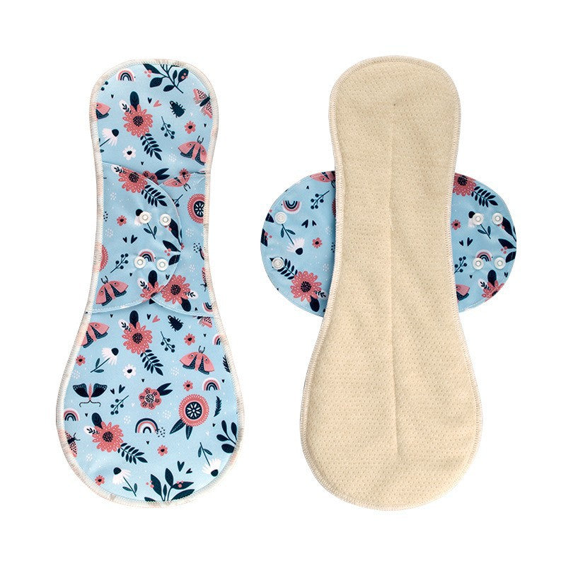 Cotton Mesh Fabric Wing Stitching Washable Sanitary Pad Leak-Proof Sanitary Napkin Pad 3PCS