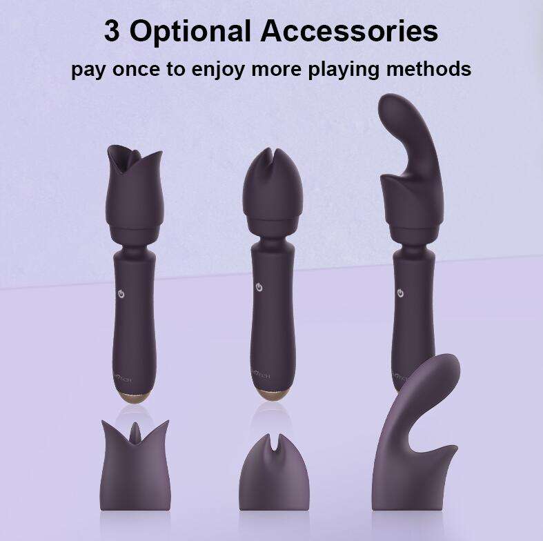 Silicone Mini Massager with 3 Attachments