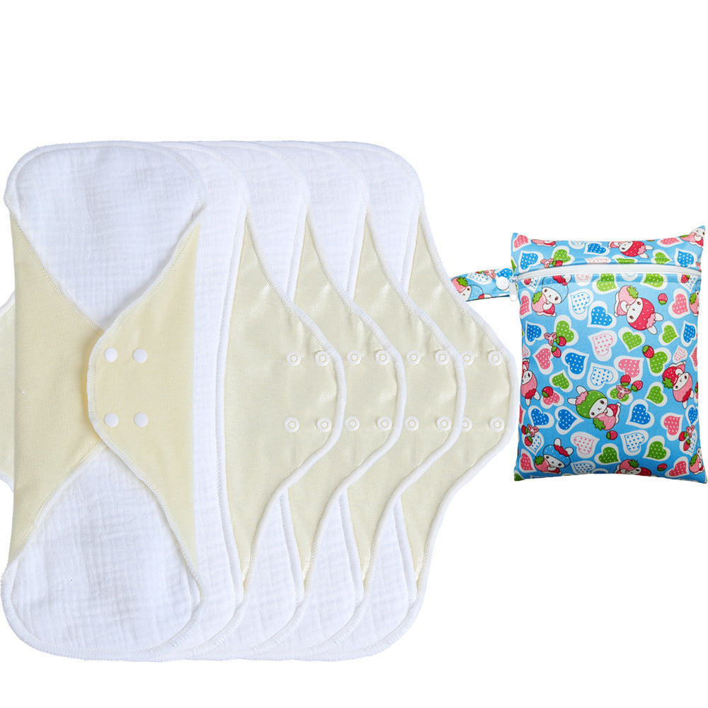 Reusable Menstrual Pads for Women Double-layer cotton gauze Large Period Pads Set