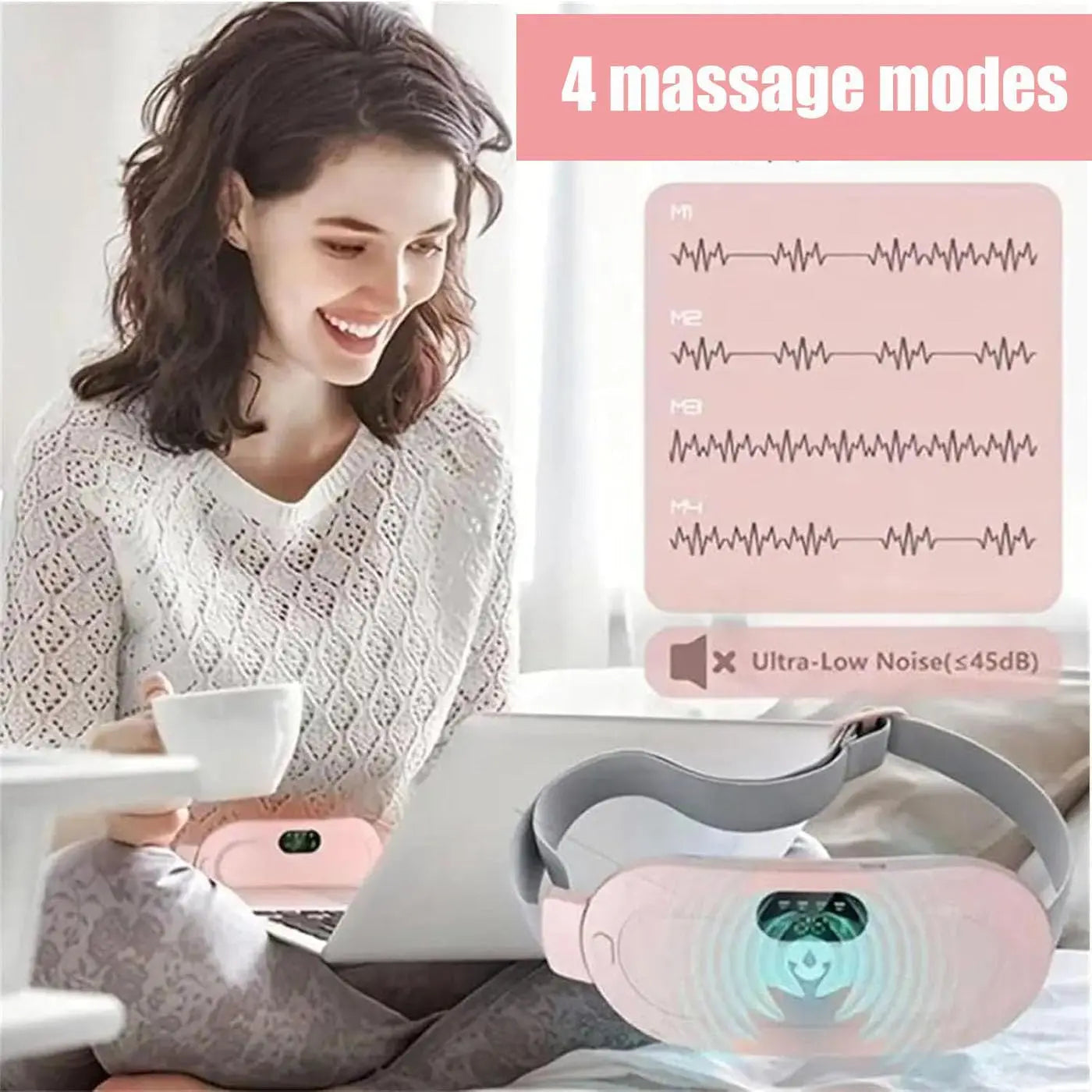 Cordless Period Cramp Relief Massager Belt with 3 Speed & 3 Crampfree Massage Modes | The Ultimate Heating Pad for Period Cramps