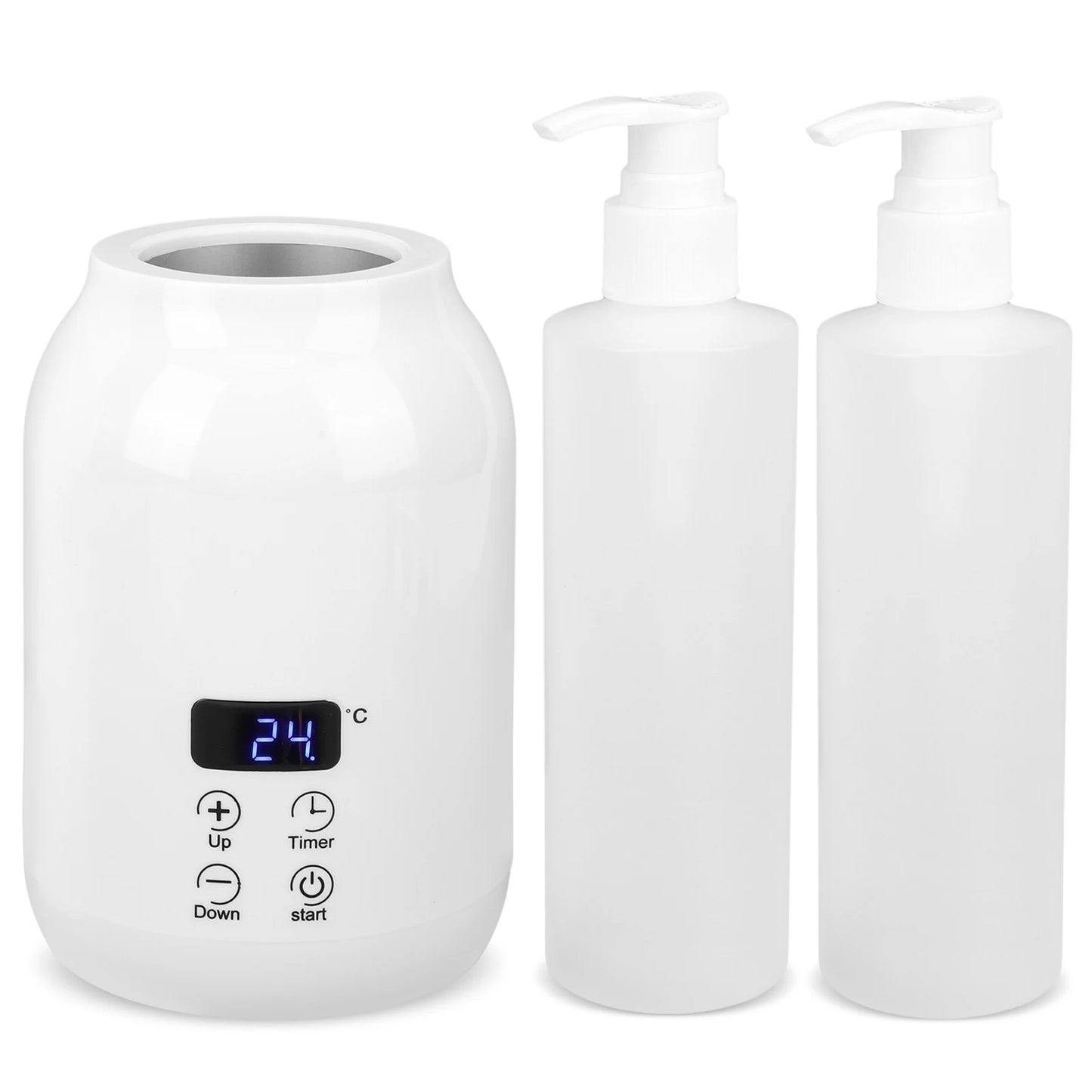 Massage Oil Warmer Massage Oil Heater LED Display Lotion Warmer Fast Heat Lotion Warmer 2 Heat Modes With Timer for Lotion Cream