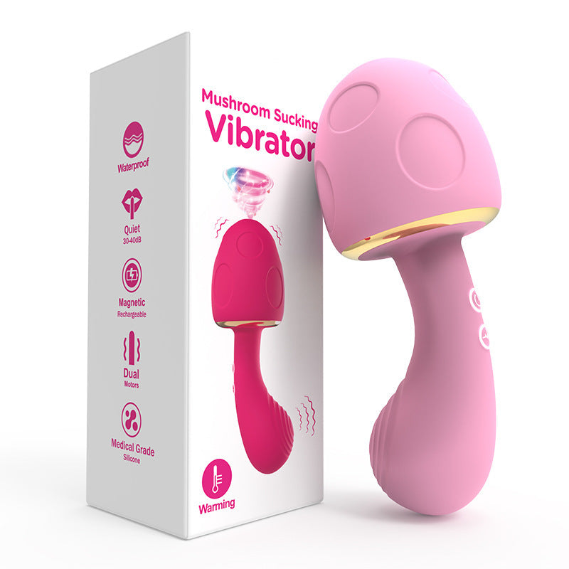 Portable Wellness Massager – Mushroom Shape, 10 Modes, Heating & Skin-Friendly Silicone