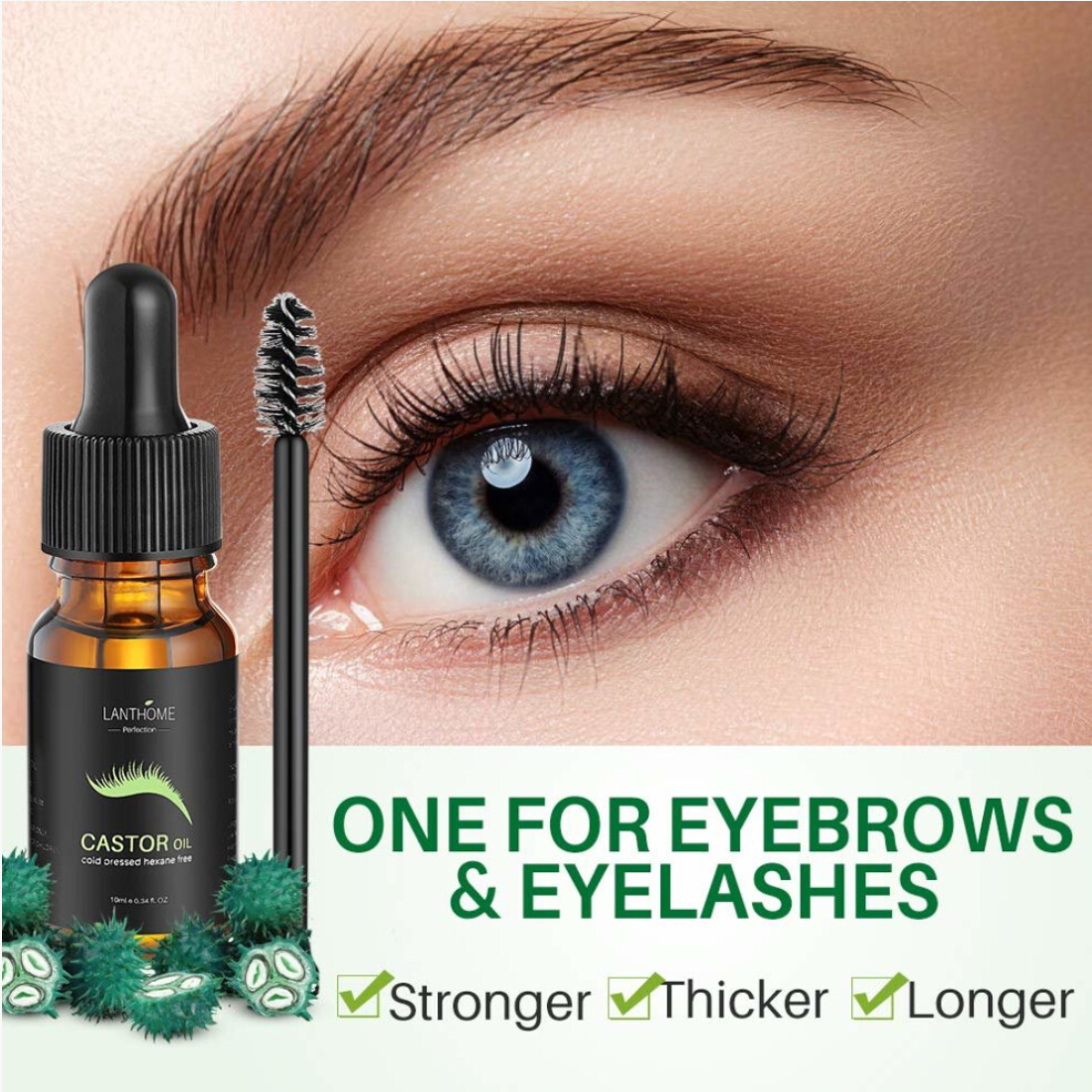 30ml *3 Castor Oil for Hair Growth Eyelashes Eyebrows Message Oils