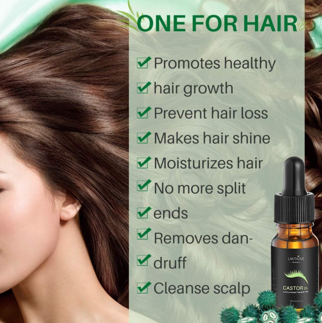 30ml *3 Castor Oil for Hair Growth Eyelashes Eyebrows Message Oils