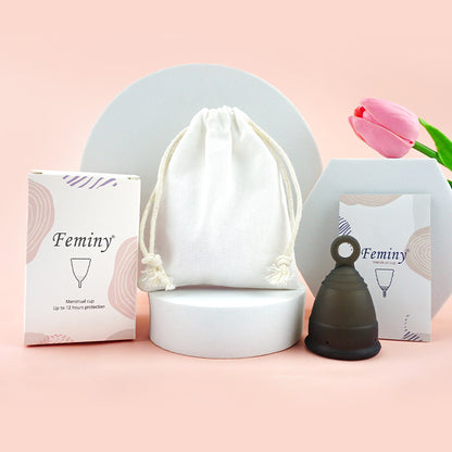 Reusable Eco Friendly Menstrual Ring Cup Medical Grade Silicone with safety bag 2PCS