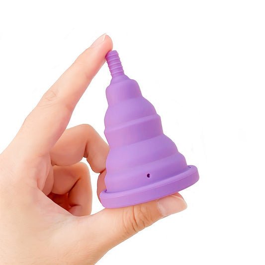Telescopic foldable menstrual cup with lid, portable, anti-leakage silicone Period cup 3PCS