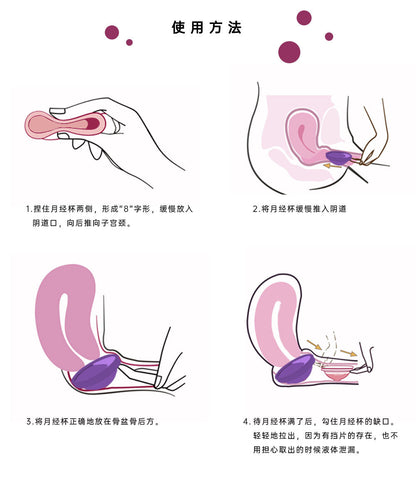 Reusable Menstrual Disc Set with 1 Menstrual Disc S + 1 Menstrual Disc L + Folding Cup + Storage Bag + Manual