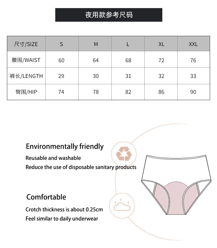 Women's Menstrual Underwear, Leak Proof, 4 Layer Technology Medium Flows 3PCS High waist