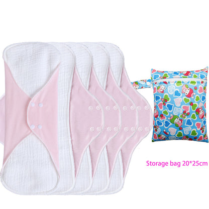 Reusable Menstrual Pads for Women Double-layer cotton gauze Large Period Pads Set