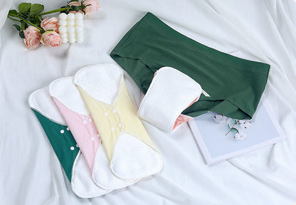 Reusable Menstrual Pads for Women Double-layer cotton gauze Large Period Pads Set