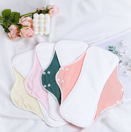 Reusable Menstrual Pads for Women Double-layer cotton gauze Large Period Pads Set