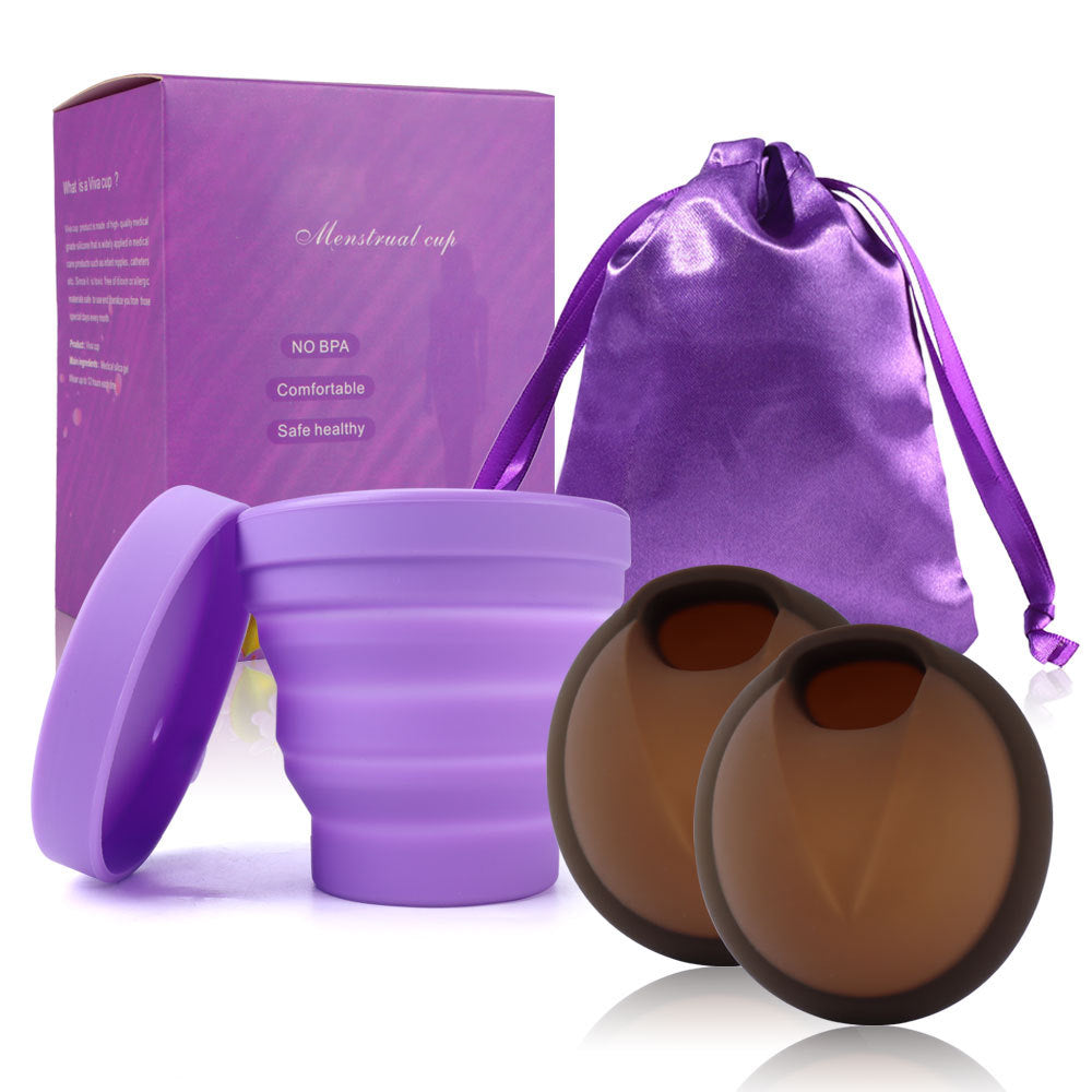 Reusable Menstrual Disc Set with 1 Menstrual Disc S + 1 Menstrual Disc L + Folding Cup + Storage Bag + Manual