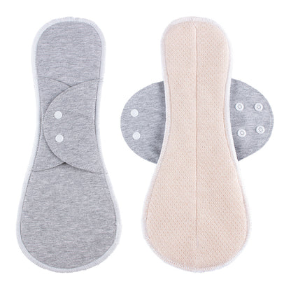 Solid Color Cotton Wing Stitching Washable Sanitary Pad 4 Leak-Proof Period Pad 3PCS