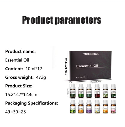 Essential Oils Pure Oils kit- 12 Aromatherapy Oils Gift Set-12Pack, 10ml