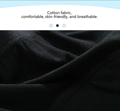 Close-up of black cotton fabric with text describing its properties.