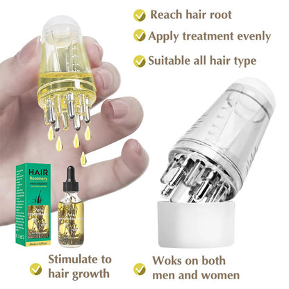 60ml * 3 Rosemary essential oil hair care soft dry hair moisturizing with massager