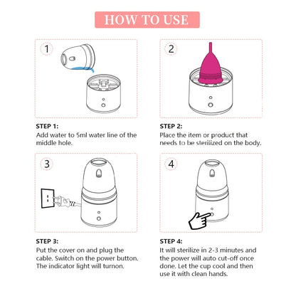 Portable Menstrual Cup Cleaner Quick Clean in 3 Minutes