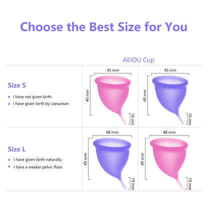 Menstrual cup fits the human body with medical silicone 2pack