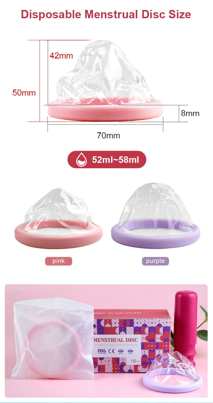 50 PCS Eco-friendly Disposable Menstruales Period Disc  Menstrual Disc Cup Silicone