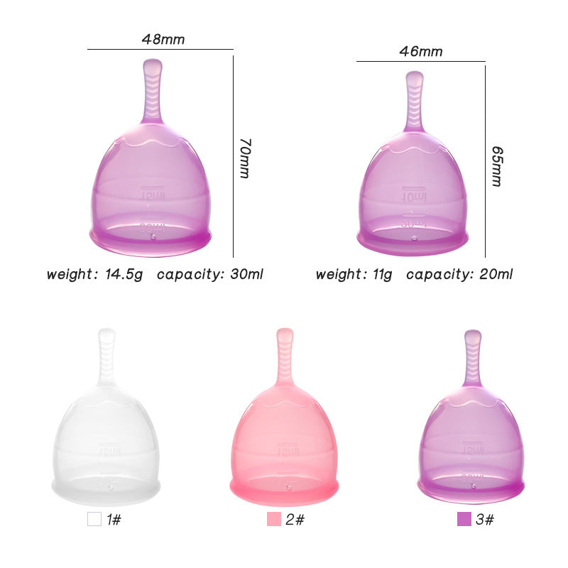 20/30Ml Transparent Silicone Menstrual Cup Medical Silicone Period Cup Menstrual Collector 3pcs