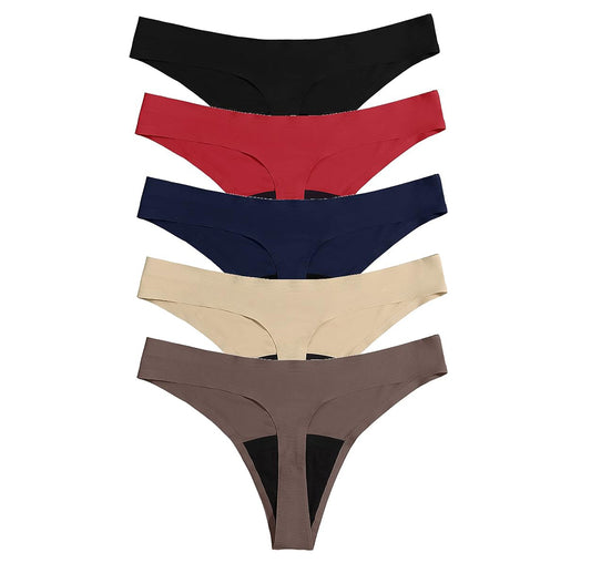 Menstrual underwear thong four-layer absorbent leak-proof Period underwear 5PCS Light Flows