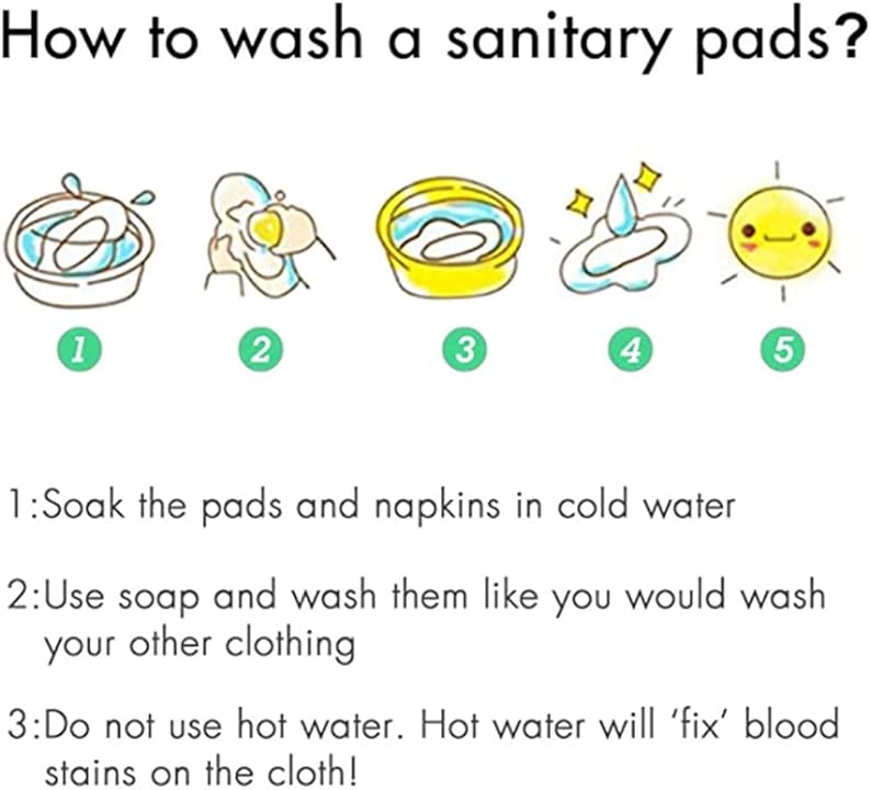 17*20cm reusable menstrual pads One-way moisture-wicking washable sanitary napkins 3PCS