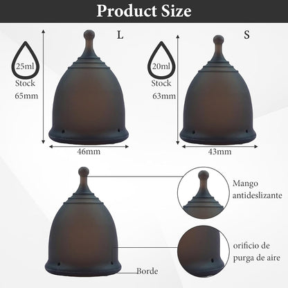 2 Pack Menstrual Cup Reusable Steriliser period Cup