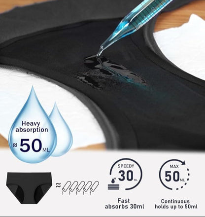 Nylon four-layer menstrual panties heavy flow 3 sets