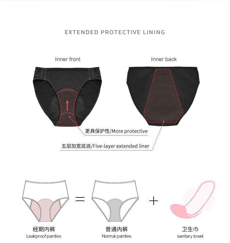 3 Set Eco Friendly Washable and Removable Menstrual Panties Abundant Flow
