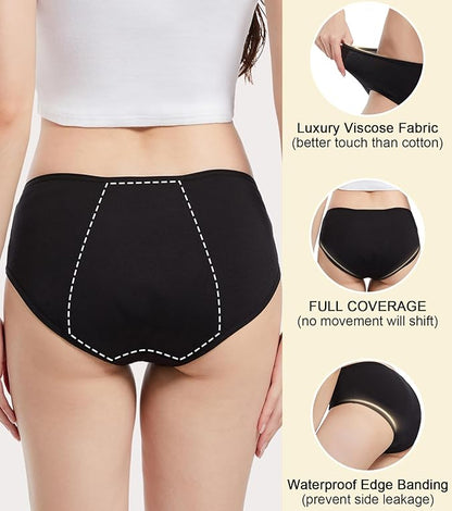 Nylon four-layer menstrual panties heavy flow 3 sets