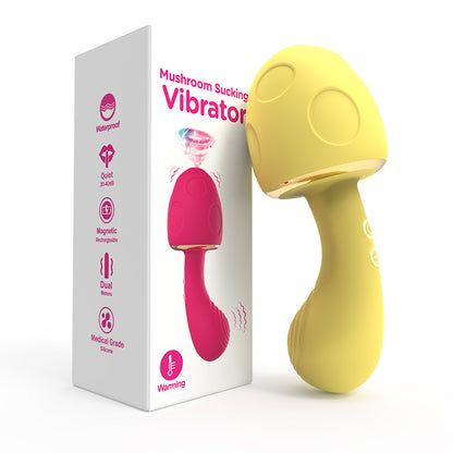 Portable Wellness Massager – Mushroom Shape, 10 Modes, Heating & Skin-Friendly Silicone