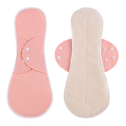 Solid Color Cotton Wing Stitching Washable Sanitary Pad 4 Leak-Proof Period Pad 3PCS