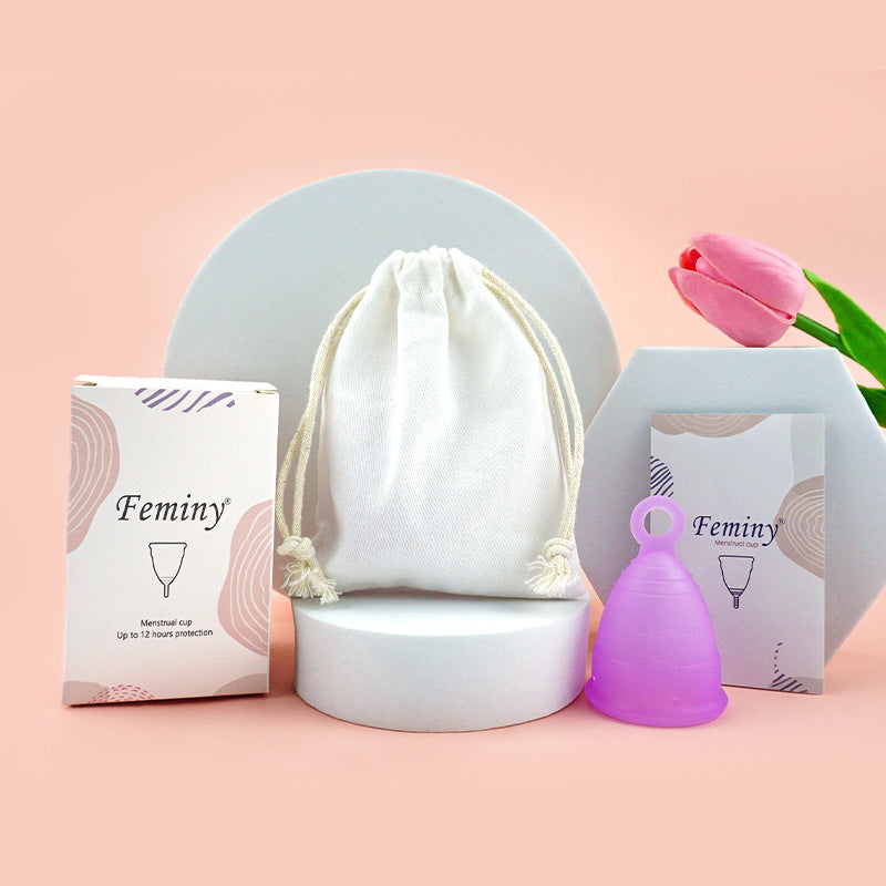 Reusable Eco Friendly Menstrual Ring Cup Medical Grade Silicone with safety bag 2PCS