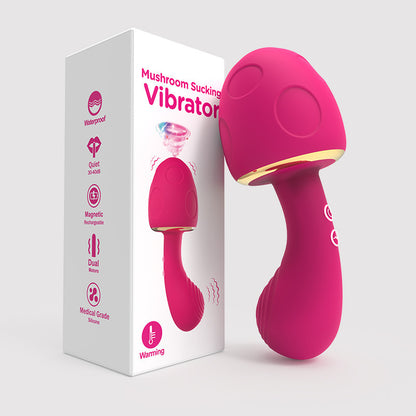 Portable Wellness Massager – Mushroom Shape, 10 Modes, Heating & Skin-Friendly Silicone